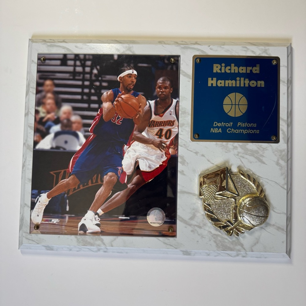 NBA Richard Hamilton Plaque - Blue, Gold, Red